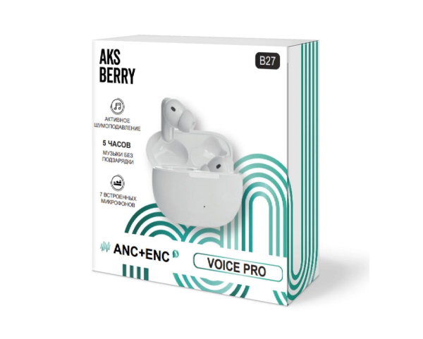 Купить Наушники Aksberry B27 Voice Pro TWS (белый)-1.png